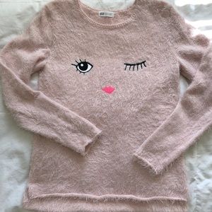 Pink H&M furry sweater